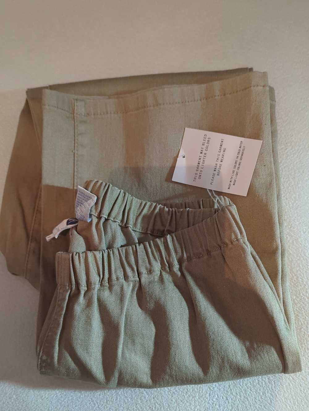 Women's Diane Gilman Tan Pants New With Tags Elastic Waist Denim Type